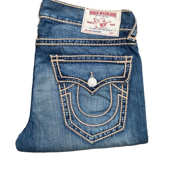 True Religion Jeans Size 36 ROPESTITCH BIG T Blue - Picture 2 of 7